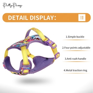 Arnés de perro de lujo de neopreno resistente con patrón DIY, proveedor de entrenamiento de mascotas de trabajo, arnés de perro personalizado con clip frontal al por mayor - Product Image 5