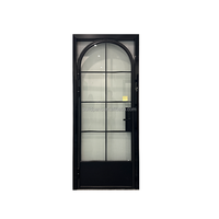 Porte française double en aluminium résistante aux ouragans avec verre trempé pour villa, balcon extérieur, patio - Étanche et insonorisée
