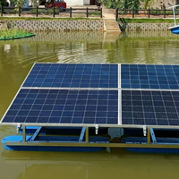 Aérateur solaire à roue à aubes 750W en acier inoxydable, hybride AC/DC, pour bassin de tilapias et de poissons-chats, hors réseau, haute productivité