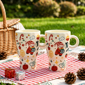 Mug en céramique de Noël de 450 ml - Réutilisable, compatible micro-ondes, cadeau pour les boissons chaudes - Product Image 1