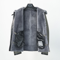 Blouson d'hiver Sherpa Vintage en cuir de mouton B3 pour hommes veste en peau de mouton
