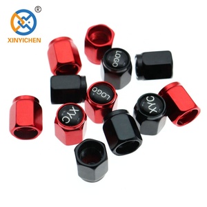 4-Pack Red Fluorescent Tire Valve Caps - Luminous Glow-in-the-Dark Stem Caps - Universal Fit For Most Cars & Trucks