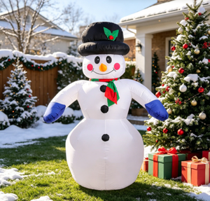 โมเดลตุ๊กตาหิมะเป่าลมขนาด 2.4 เมตร ของตกแต่งคริสต์มาส สำหรับตกแต่งสวน ห้างสรรพสินค้า กลางแจ้ง สำหรับจัดแสดงในช่วงเทศกาลและตกแต่งงานเทศกาลต่างๆ - Product Image 2