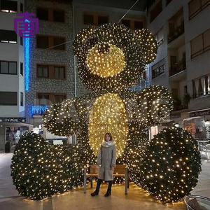 Oso de Peluche LED 3D Grande, IP65, Decoración Navideña para Exteriores, Centros Comerciales, Temática Animal de Lujo, Color Personalizable, Fácil de Instalar - Product Image 6