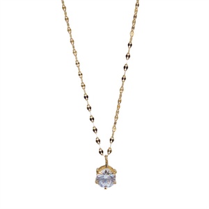 Collier Pendentif Chaîne Simple en Acier Inoxydable avec Cristal Strass Taillé Ovale et Sertissage Griffe, Style Décontracté/Sportif - Product Image 1