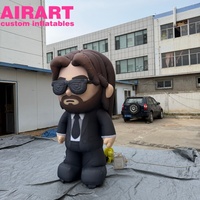 Homme de dessin animé gonflable réaliste, garçon gonflable avec cravate décorative pour la décoration d'événements