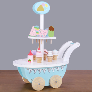 Educatieve Alsof Spelen Keuken Set Voor Kinderen Houten Ijskar Traktaties Dessert Stand Rollenspel Speelgoed Leeftijden 2-14 + Fijne Motor - Product Image 3