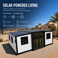 Maison préfabriquée extensible prête pour panneaux solaires, idéale pour les resorts écologiques hors réseau et la vie à la ferme hors réseau