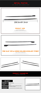Extensiones de Fibra de Carbono para Estribos Laterales de Alto Brillo para Audi S5 B9 <span class=keywords><strong>A5</strong></span> Sline <span class=keywords><strong>Sportback</strong></span> de 4 Puertas <span class=keywords><strong>2017</strong></span> 2018 2019 - Product Image 6