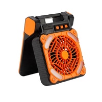 Ventilateur solaire de camping longue durée avec lumière LED, ventilateur de tente rechargeable étanche à 4 vitesses pour la randonnée, la pêche et les situations d'urgence en extérieur