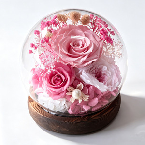 Cúpula de Cristal con Rosa Eterna, Regalo de San Valentín, Artículo Decorativo, Cúpula de Cristal Esférica de Navidad <span class=keywords><strong>para</strong></span> <span class=keywords><strong>Mi</strong></span> <span class=keywords><strong>Novia</strong></span> - Product Image 2