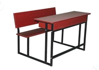 Ensemble banc et table d'école en bois durable pour 3 personnes, trois sièges, table de classe pour étudiants, mobilier scolaire, utilisation hospitalière