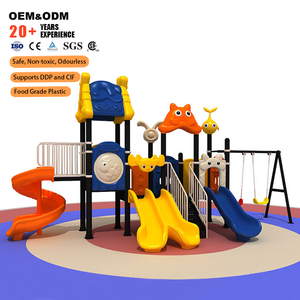 야외 놀이터 어린이용 놀이기구 스틸 비닐 슬라이드 야외 그네 세트 놀이기구 플레이 하우스 - Product Image 3