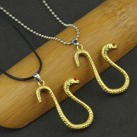 Anime Boa Hancock Snake Pendant Necklace Cosplay Metal Keychain Dangler Fashion Accessories