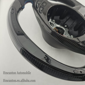 Volant de direction en cuir perforé en fibre de carbone de conception la plus récente pour BMW E46 - Product Image 3