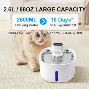 Dispensador de agua automático ultrasilencioso con bomba inteligente, fuente inalámbrica para mascotas de acero inoxidable de 89 - Product Image 2