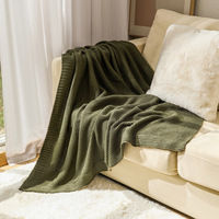Nouveau design multicolore gaufré tricoté confort jeter couverture maison canapé décontracté peau-amical châle couverture
