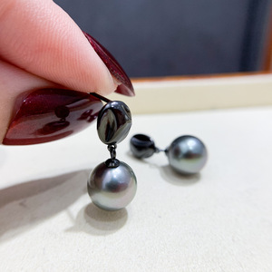 อุปกรณ์ทำเครื่องประดับมุกเงินแท้ WENCHI S925 ขนาด 9-15 มม. ทรงกลม รุ่น 22065 สีดำและสีเงิน สำหรับทำต่างหู พร้อมฐานเปล่า - Product Image 2