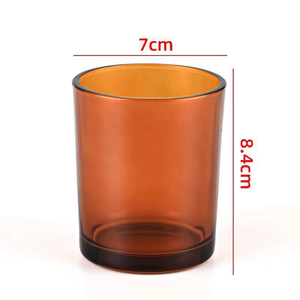 Pot à bougie en verre ambré givré de luxe, fond rond, 10 oz, récipient vide pour la fabrication de bougies avec couvercle en bois - Product Image 2