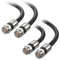 Cable Coaxial RG6 Macho-Macho con Conectores Tipo F, Cable de Extensión para Internet de Alta Velocidad, TV Digital y Satélite