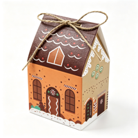 Boîtes en papier pliables en matériaux recyclés pour friandises et biscuits de Noël, design maison de fêtes, pour cadeaux et collations