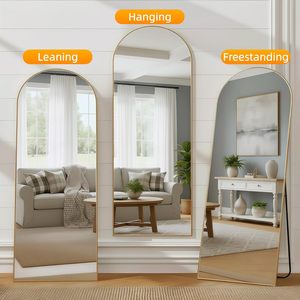 GKMZCGT Arched Full Length <b>Mirror</b> 56x21 Inch Aluminum Frame <b>Wall</b> Mountable Tempered Glass Home Decor <b>Mirror</b> - Product Image 6