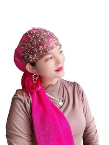 Nuevo pañuelo musulmán YASEEN para mujer con cadena plateada, pañuelo para la cabeza de acrílico Zhejiang, ecológico, transpirable y antimanchas. - Product Image 5