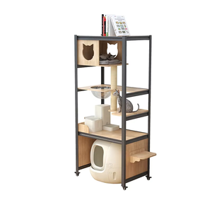 Estantes montados en la pared multifunción modernos elegantes con pista <span class=keywords><strong>de</strong></span> escalada <span class=keywords><strong>de</strong></span> sisal Casas <span class=keywords><strong>de</strong></span> madera <span class=keywords><strong>para</strong></span> mascotas respetuosas con el medio ambiente - Product Image 6