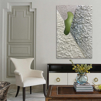 Peinture abstraite moderne de luxe en relief 3D, nature morte faite à la main, décoration murale pour la maison, peinture sur papier à techniques mixtes avec cadre flottant