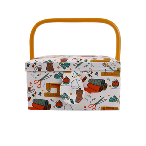 Caja de almacenamiento de cesta de costura de tela de poliéster hecha a mano de D & D, organizador de Kit de costura portátil con agujas de tejer, regalo, manualidades - Product Image 6
