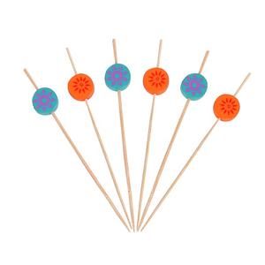 Artículos para Fiestas, Brochetas de Cóctel Desechables de Bambú de 4.72 Pulgadas <span class=keywords><strong>con</strong></span> Estampado de Girasol y Pastel Lunar - Product Image 1