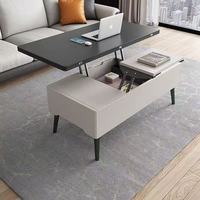 Table basse rectangulaire moderne multifonctionnelle relevable et pliable, table basse télescopique pour salon