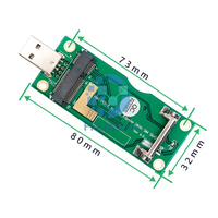 HAISEN Mini modul 4G PCI-E ke USB Adpater dengan Slot SIM untuk EC20 EC25 EC21 SIM7600 EG25 EP06