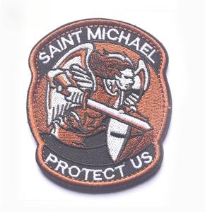 Saint Michael Embroidered Patches <strong>Hook</strong> <strong>Loop</strong> Tactical Replacement with Lace Decoration Protect Us Compatible Applique Badges - Product Image 4