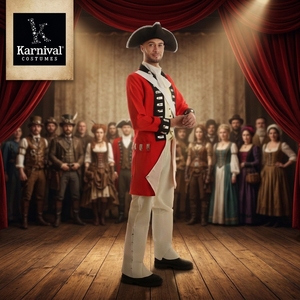 Costume da Reale Britannico per Adulti, Uniforme della Guerra Rivoluzionaria, Abbigliamento per Carnevale e Halloween, Costume Coloniale per Cosplay e Spettacoli - Product Image 2