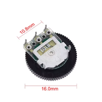 Potentiomètre à engrenage à cadran simple et double d'origine 16 * 2MM 1K2K5K10K20K50K100K B103 Interrupteur de volume