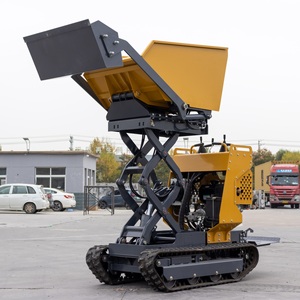 Small Gasoline Powered Rubber Crawler Mini <b>Tracked</b> Dumper Truck Hydraulic Tipper PLC <b>Pump</b> 600kg Lift Capacity for Garden Use - Product Image 5