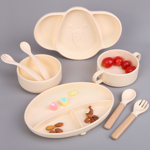 Ensemble de vaisselle en silicone pour bébé, kit d'alimentation, assiette à ventouse divisée bicolore pour la diversification alimentaire - Product Image 2