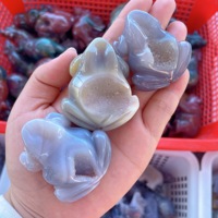 Vente en gros d'ornements et sculptures d'animaux en agate druzy de cristal naturel de haute qualité, artisanat de géodes pour la décoration intérieure de collection