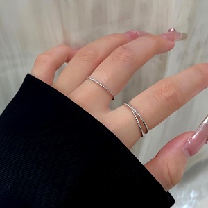 Anillo de doble capa de plata de ley Yinruitai S925 para mujer, anillo sencillo para el dedo mindero, regalo de joyería. - Product Image 1