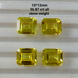 พลอยแซฟไฟร์สีเหลืองเพาะเลี้ยงในห้องปฏิบัติการ ทรงเหลี่ยมมรกต คุณภาพสูง ความใสสูง เจียระไนอย่างประณีต เหมาะสำหรับทำเครื่องประดับ งานฝีมือ - Product Image 4