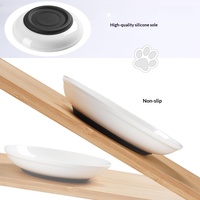 Bol en céramique pour animaux de compagnie, avec base en silicone anti-renversement, pour l'alimentation des chats