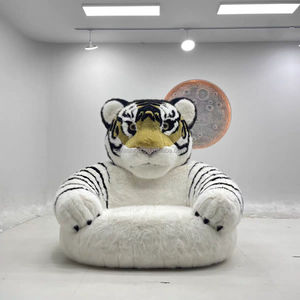 Netter tiger geformter Sitzsack | Weiche und bequeme Kinder möbel | Hochwertiges Plüsch material - Product Image 2