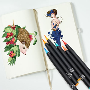 Art 6PCS Tragbarer Pinsel Aquarell pinsel Bleistift Weicher Aquarell pinsel Stift für Anfänger Malerei Zeichnung Kunst zubehör - Product Image 5