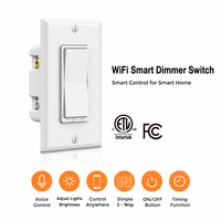 Interrupteur intelligent Wi-Fi pour éclairage, variateur de lumière, domotique, gradation LED, compatible Google Home, Home Assistant, Smart Life, certifié FCC ETL