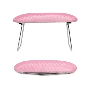 Portable Nail Arm Rest Cushion Soft Leather <b>Foldable</b> Plaid Waterproof Manicure Hand Pillow Salon Pink White Tool Wholesale - Product Image 2