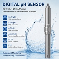 Sonde de pH industrielle en ligne, précision 0,1 pH, en acier inoxydable 316, pour la surveillance du liquide de refroidissement des centres de données (CDU)