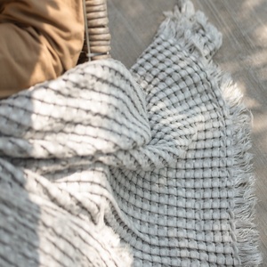 Mềm Waffle phong cách tre viscose bông giường ném Chăn cho phòng ngủ và sofa - Product Image 3