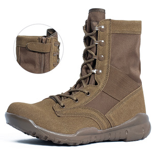 DF22 Men Tactical <b>Boots</b> Canvas Waterproof Outdoor All Seasons High Top <b>Hiking</b> <b>Boots</b> Beige - Product Image 2