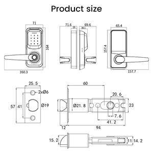 Locstar LS-C90 Serrure <span class=keywords><strong>de</strong></span> porte intelligente à combinaison sans clé la plus vendue, poignée <span class=keywords><strong>de</strong></span> porte intelligente à code - Product Image 6